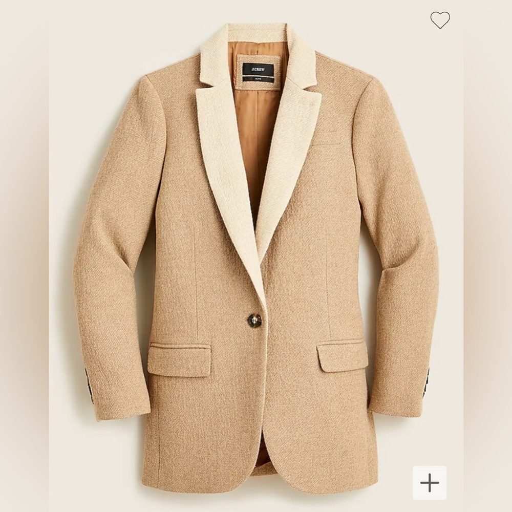 NWT J Crew Alfie Blazer with Contrast Collar in Italian Cotton Wool